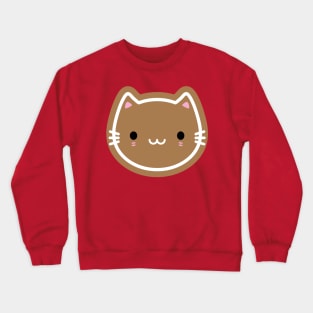 Cute Christmas Gingerbread Cookie Cat Crewneck Sweatshirt